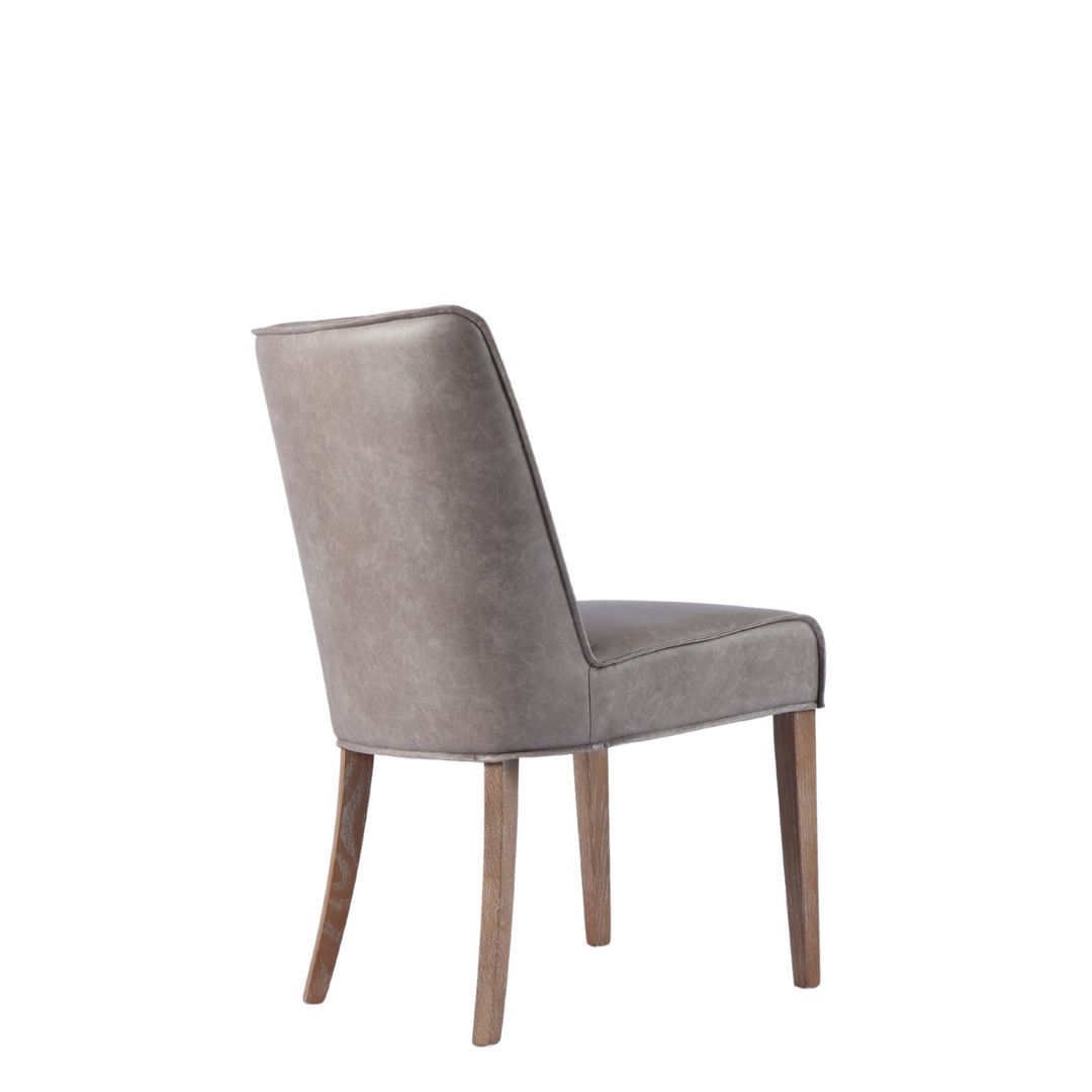BIANCA DINING CHAIR FABRIC GREY WITH OAK LEG image 2